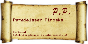 Paradeisser Piroska névjegykártya